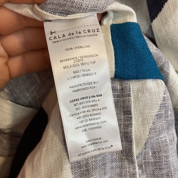 Stunning 100% linen new with tag Cala De La Cruz Mayu wrap top size large - Picture 16 of 16